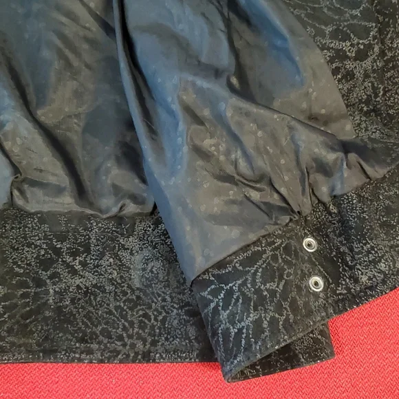 Winlit Black leather dolman batwing sleeve jacket moto Large - Picture 9 of 10